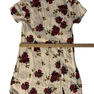 Vans Floral Dress Button-Up WMNS Med White/Pink/Green Mini V-neck Short Sleeve